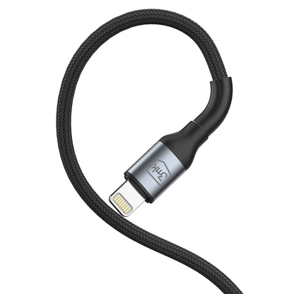 Datový a nabíjecí kabel USB-A - Lightning 3MK Hyper N, 12W, 1m, Černý