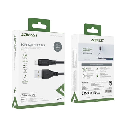 Datový a nabíjecí kabel USB-A - Lightning Acefast C3-02, 18W, 1.2m, Černý