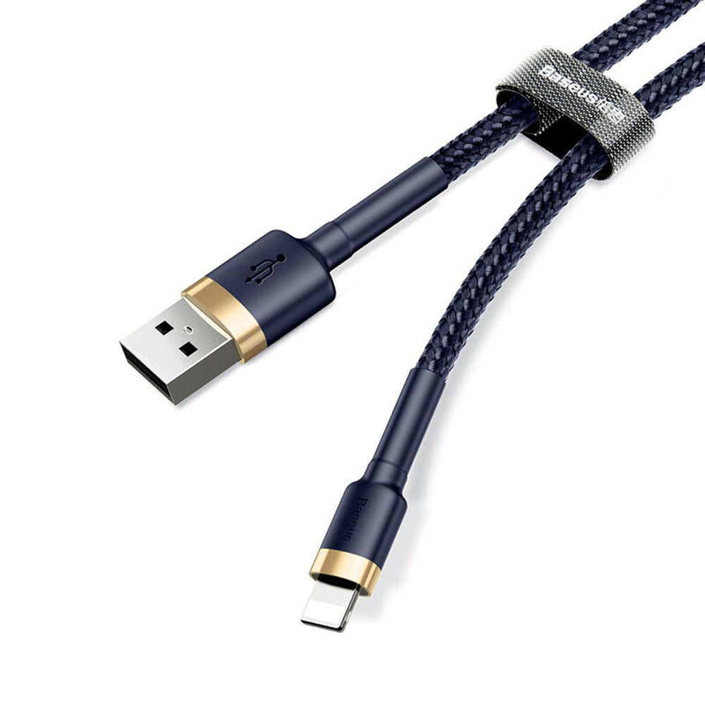 Datový a nabíjecí kabel USB-A - Lightning Baseus Cafule, 18W, 1m, Modro Zlatý CALKLF-BV3