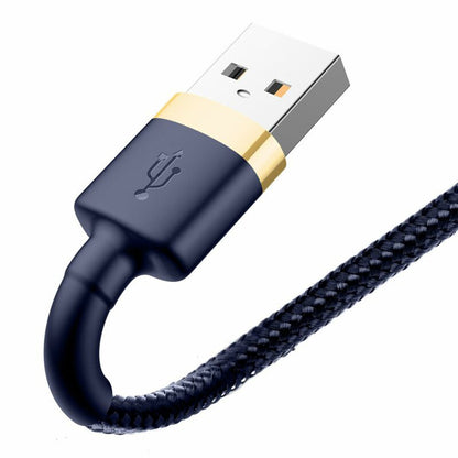Datový a nabíjecí kabel USB-A - Lightning Baseus Cafule, 18W, 1m, Modro Zlatý CALKLF-BV3