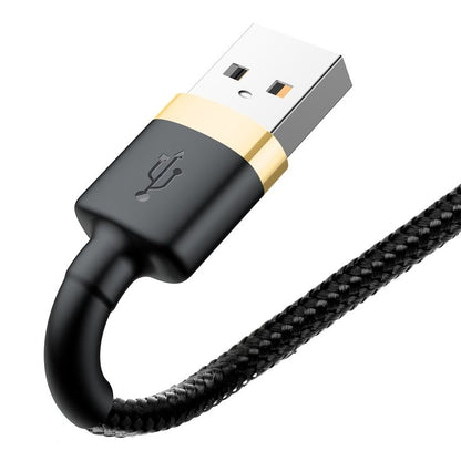 Datový a nabíjecí kabel USB-A - Lightning Baseus Cafule, 18W, 2m, Zlatý CALKLF-CV1