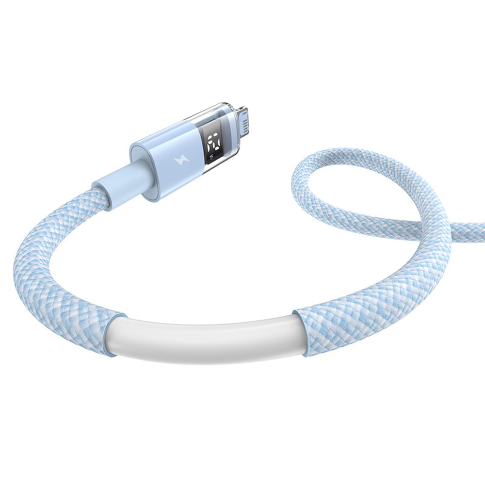 Datový a nabíjecí kabel USB-A - Lightning Baseus Display 2, 12W, 1m, Modrý P10382700311-00