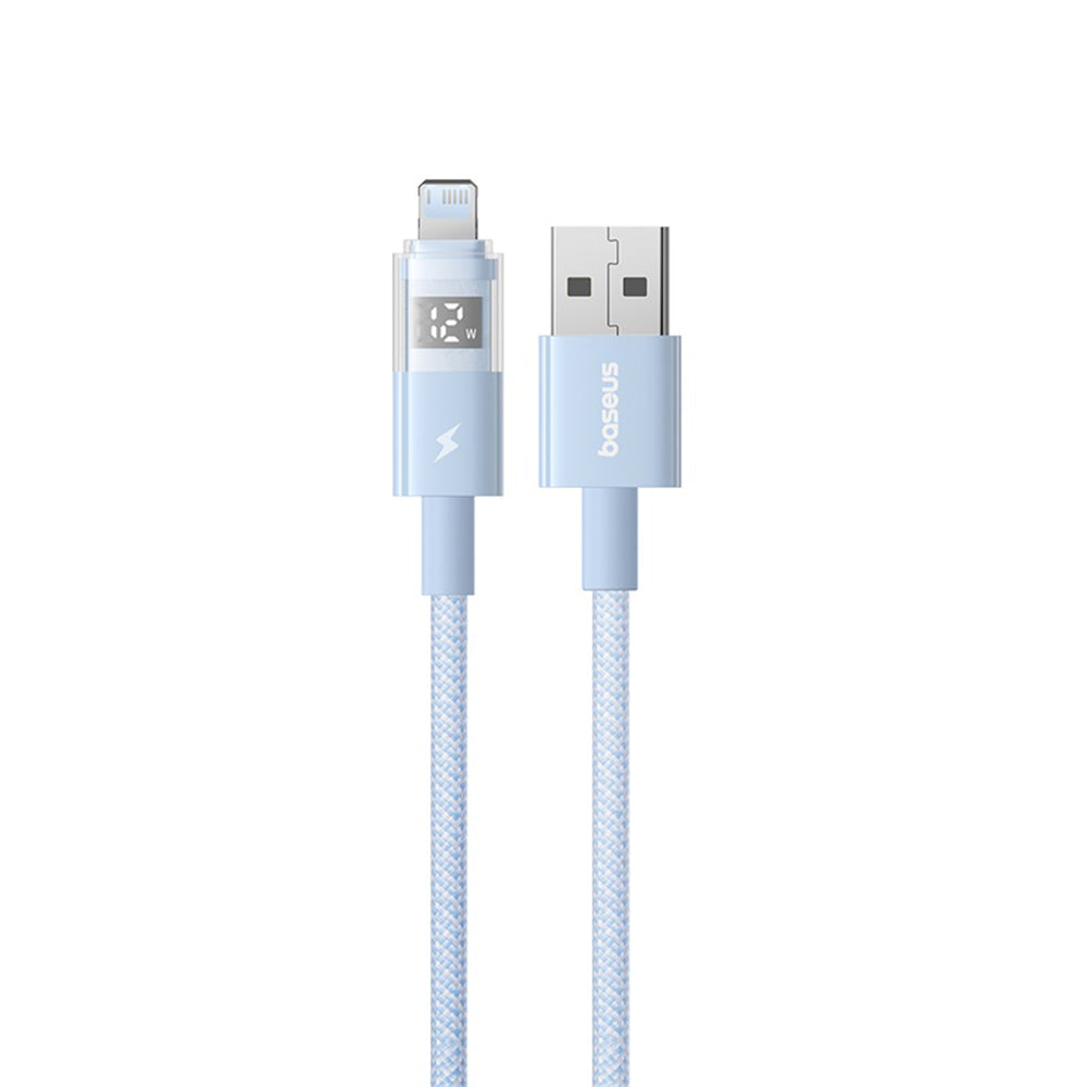 Datový a nabíjecí kabel USB-A - Lightning Baseus Display 2, 12W, 1m, Modrý P10382700311-00