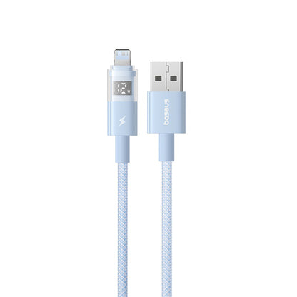 Datový a nabíjecí kabel USB-A - Lightning Baseus Display 2, 12W, 1m, Modrý P10382700311-00