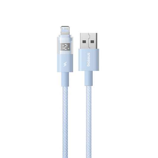 Datový a nabíjecí kabel USB-A - Lightning Baseus Display 2, 12W, 1m, Modrý P10382700311-00