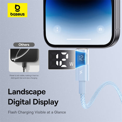 Kabel pro data a nabíjení USB-A - Lightning Baseus Display 2, 12W, 2m, modrý P10382700311-01