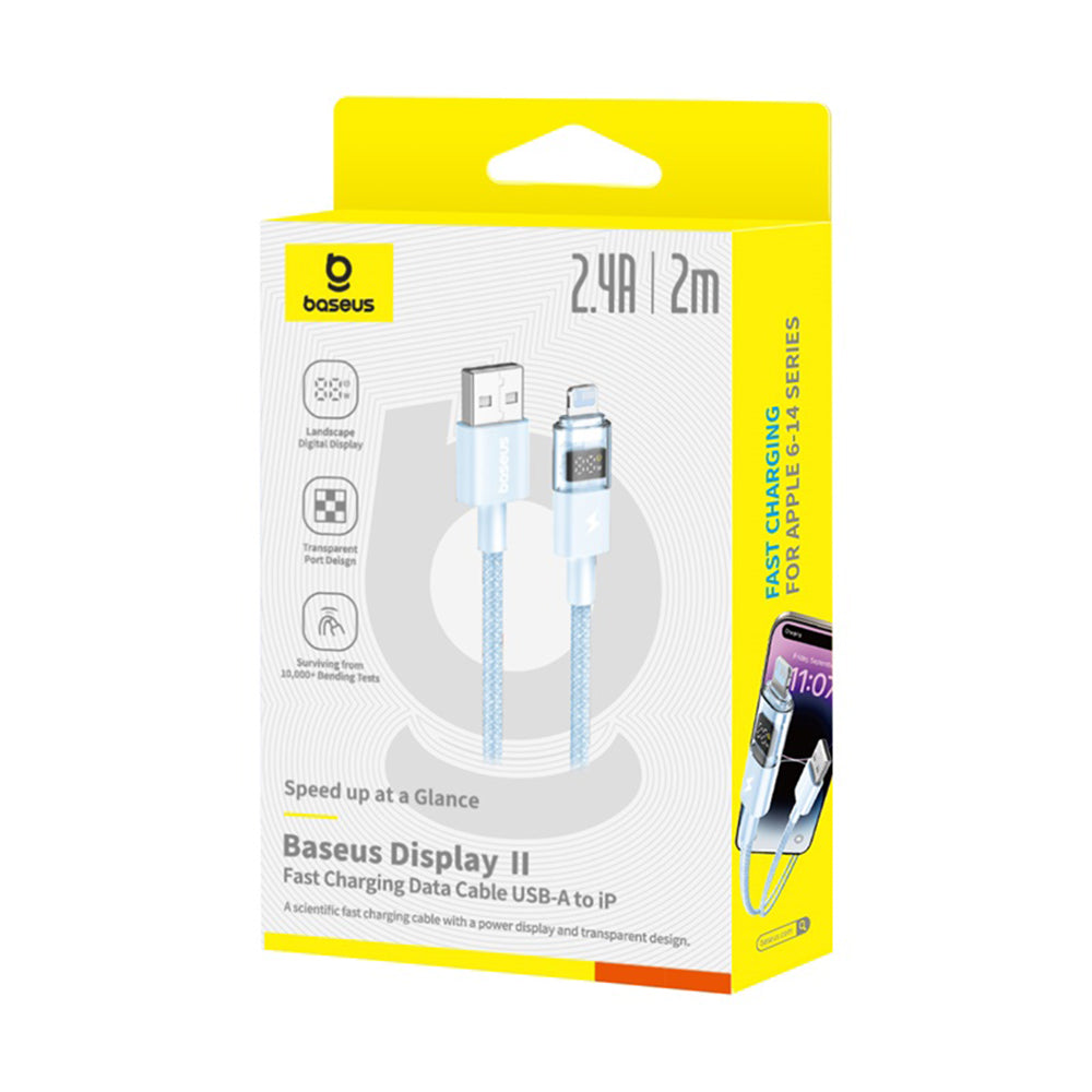 Kabel pro data a nabíjení USB-A - Lightning Baseus Display 2, 12W, 2m, modrý P10382700311-01