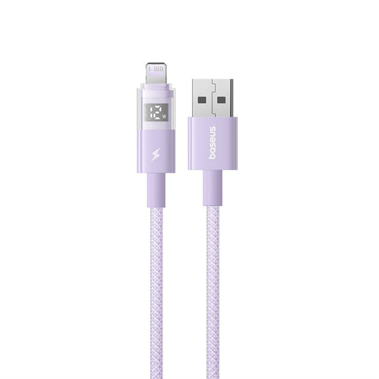 Datový a nabíjecí kabel USB-A - Lightning Baseus Display 2, 12W, 1m, Fialový P10382700511-00