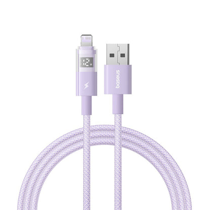 Datový a nabíjecí kabel USB-A - Lightning Baseus Display 2, 12W, 1m, Fialový P10382700511-00