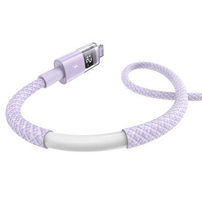 Datový a nabíjecí kabel USB-A - Lightning Baseus Display 2, 12W, 1m, Fialový P10382700511-00