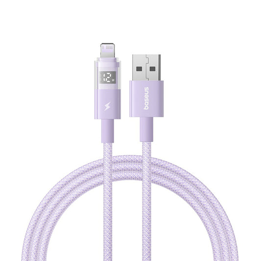 Datový a nabíjecí kabel USB-A - Lightning Baseus Display 2, 12W, 2m, Fialový P10382700511-01