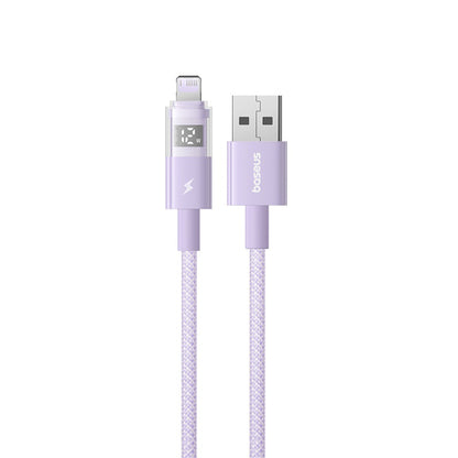 Datový a nabíjecí kabel USB-A - Lightning Baseus Display 2, 12W, 2m, Fialový P10382700511-01