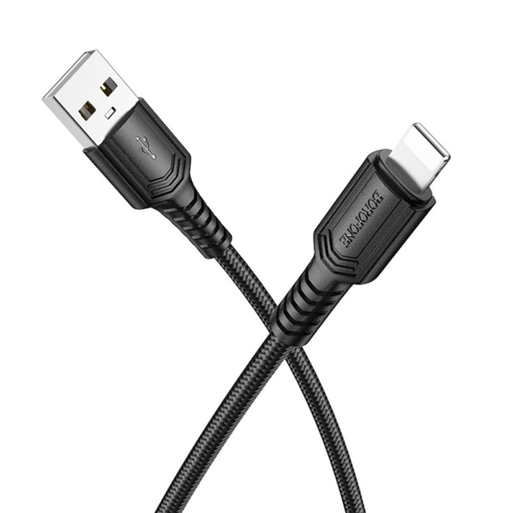Datový a nabíjecí kabel USB-A - Lightning Borofone BX116 Certain, 18W, 1m, černý
