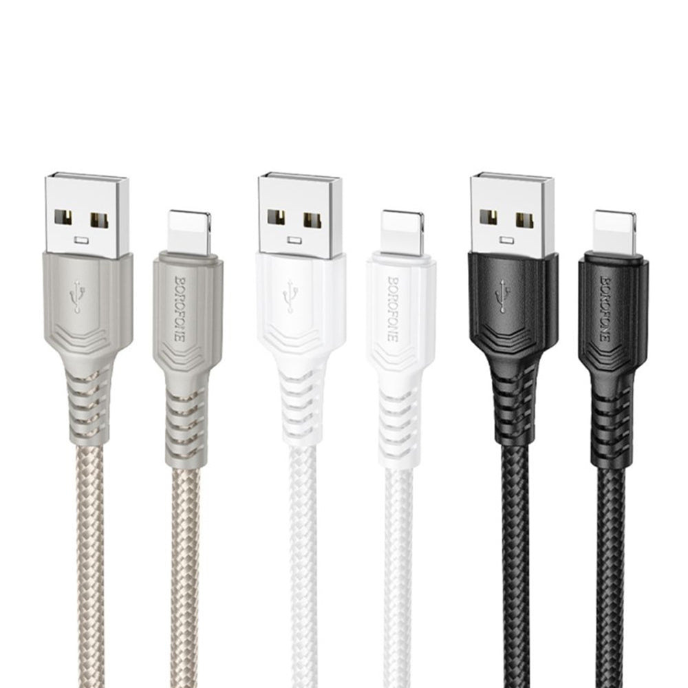 Datový a nabíjecí kabel USB-A - Lightning Borofone BX116 Certain, 18W, 1m, černý