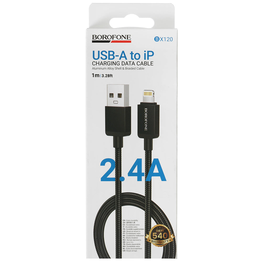 Datový a nabíjecí kabel USB-A - Lightning Borofone BX120 Placer, 18W, 1m, černý
