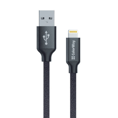 Datový a nabíjecí kabel USB-A - Lightning ColorWay CW-CBUL004, 18W, 1m, černý.