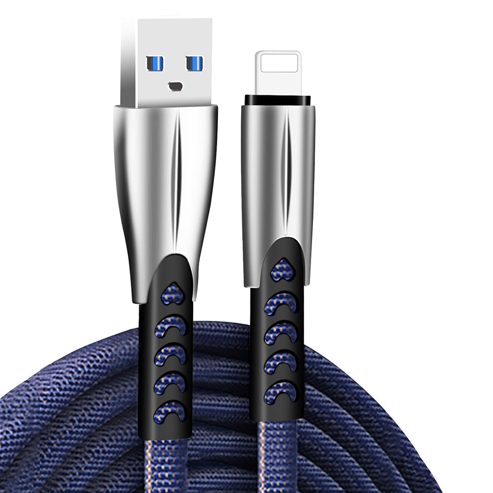 Datový a nabíjecí kabel USB-A - Lightning ColorWay CW-CBUL010, 18W, 1m, Modrý