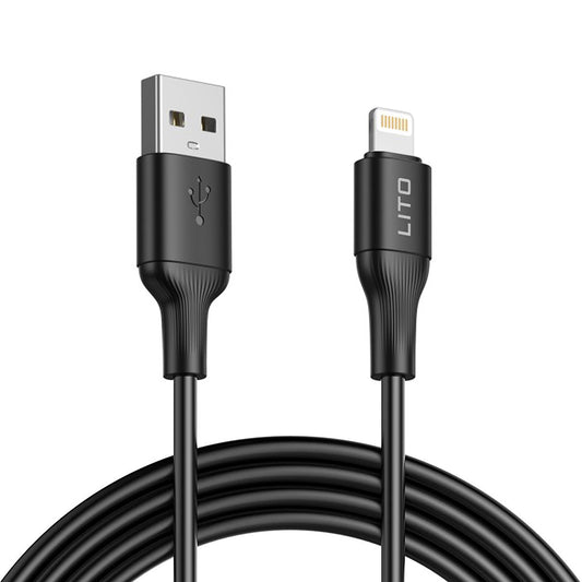 Datový a nabíjecí kabel USB-A - Lightning Lito LD06L, 18W, 1m, černý
