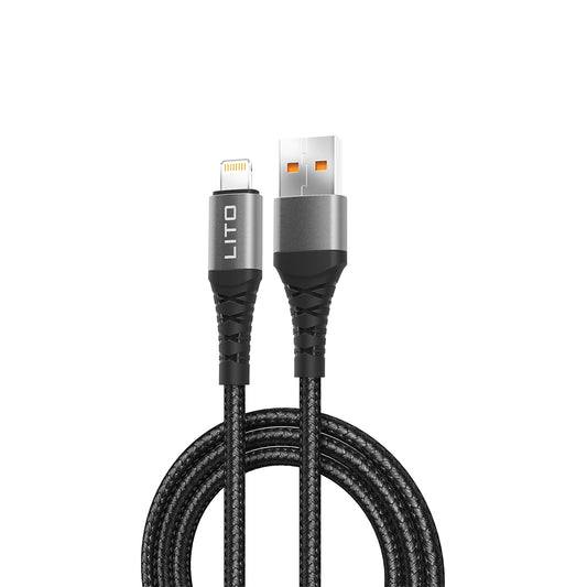 Datový a nabíjecí kabel USB-A - Lightning Lito LD08L, 18W, 1m, černý