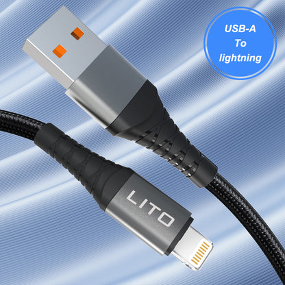 Datový a nabíjecí kabel USB-A - Lightning Lito LD08L, 18W, 1m, černý