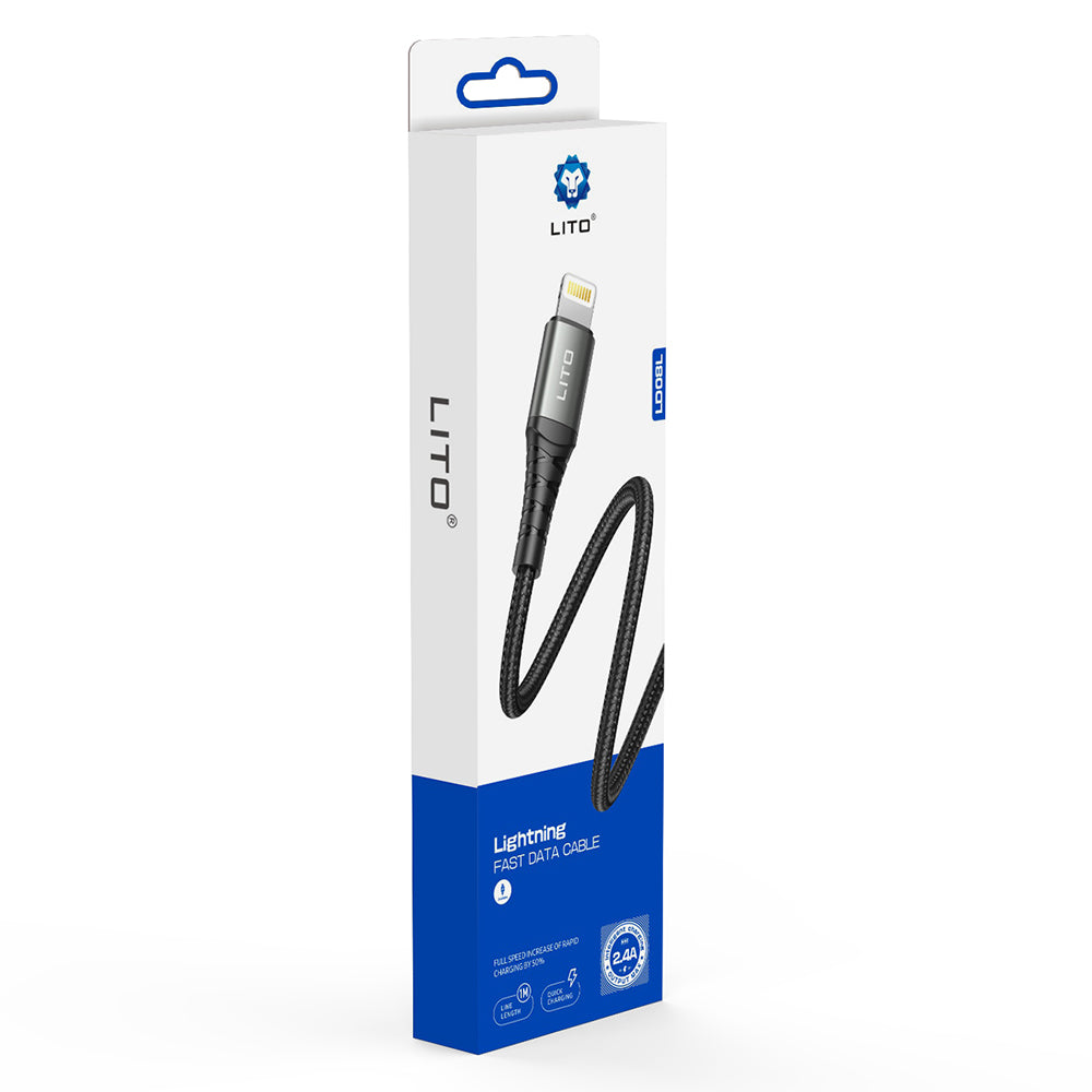 Datový a nabíjecí kabel USB-A - Lightning Lito LD08L, 18W, 1m, černý