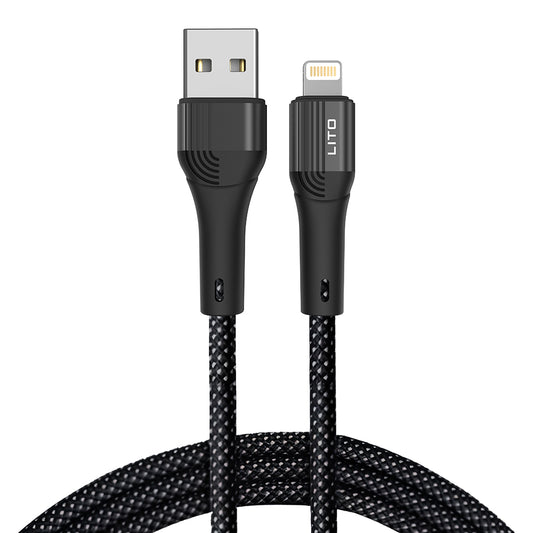 Datový a nabíjecí kabel USB-A - Lightning Lito LD14, 18W, 1m, Černý