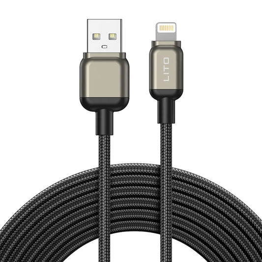 Datový a nabíjecí kabel USB-A - Lightning Lito LD17, 18W, 1m, černý