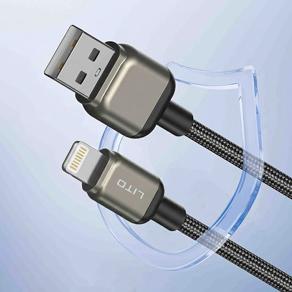 Datový a nabíjecí kabel USB-A - Lightning Lito LD17, 18W, 1m, černý