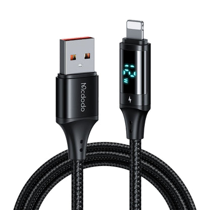 Datový a nabíjecí kabel USB-A - Lightning McDodo CA-1060 Display, 12W, 1.2m, Černý