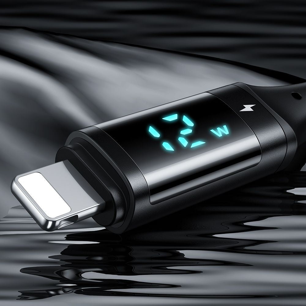 Datový a nabíjecí kabel USB-A - Lightning McDodo CA-1060 Display, 12W, 1.2m, Černý