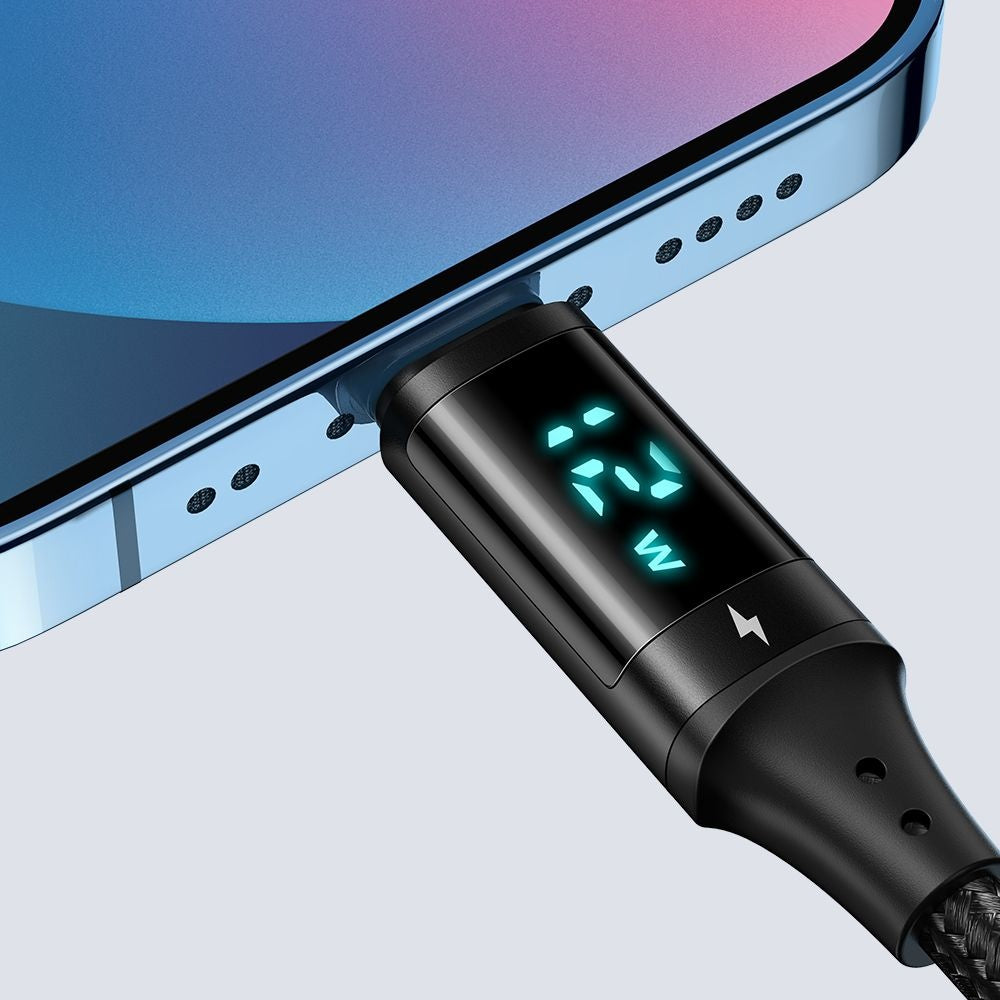 Datový a nabíjecí kabel USB-A - Lightning McDodo CA-1060 Display, 12W, 1.2m, Černý