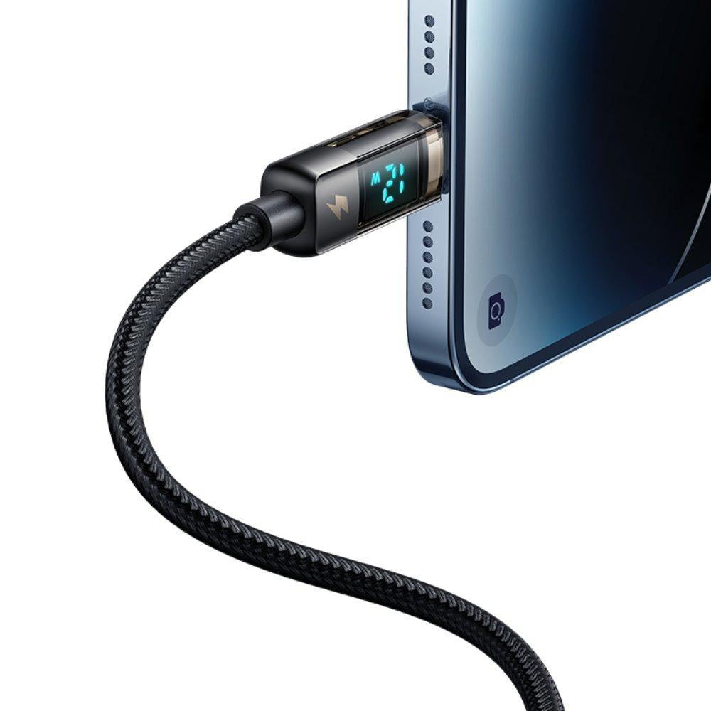 Datový a nabíjecí kabel USB-A - Lightning McDodo CA-3620 s displejem a funkcí automatického vypnutí, 18W, 1.2m, černý.