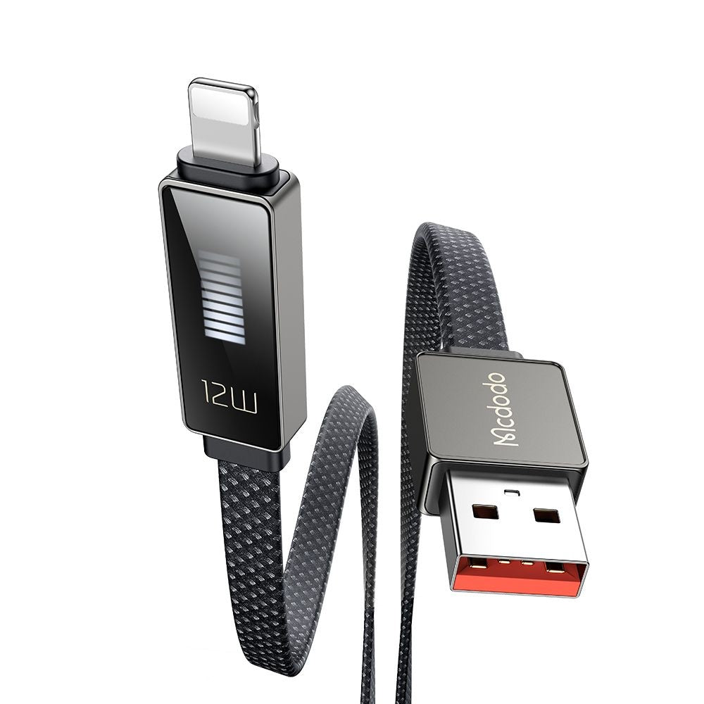 Datový a nabíjecí kabel USB-A - Lightning McDodo CA-4970 Rythm Display, 18W, 1.2m, Černý