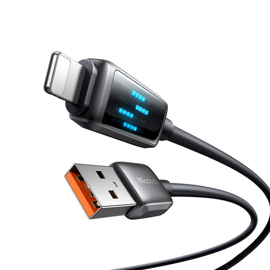 Datový a nabíjecí kabel USB-A - Lightning McDodo CA-5250 Display, 18W, 1.2m, černý