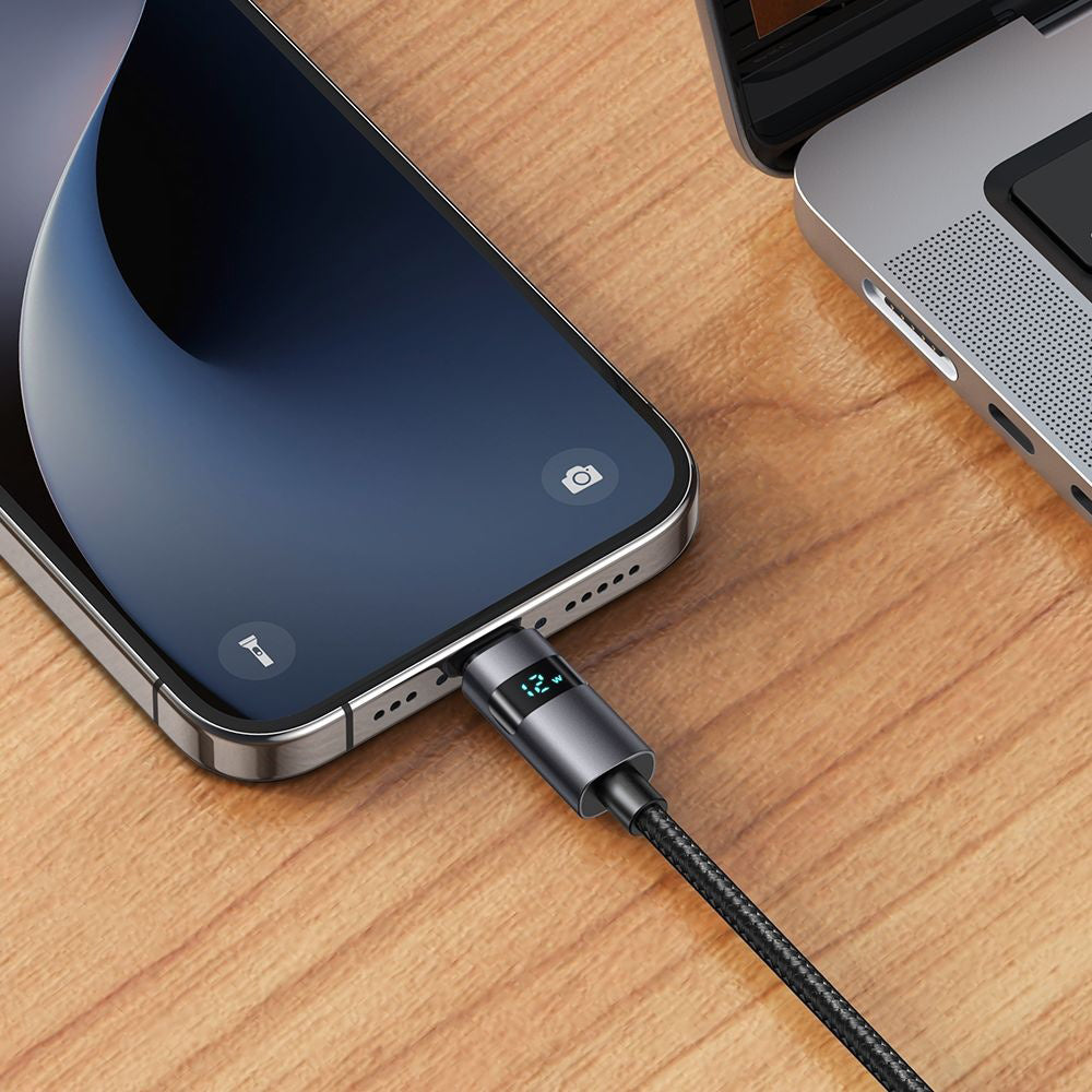 Datový a nabíjecí kabel USB-A - Lightning McDodo CA-6490 Display, 18W, 1.2m, černý