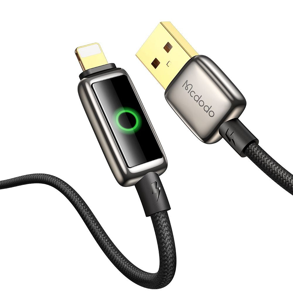Datový a nabíjecí kabel USB-A - Lightning McDodo CA-6590 Auto Power Off, 18W, 1.2m, Černý