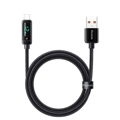 Datový a nabíjecí kabel USB-A - Lightning McDodo CA-9940 Display, 12W, 1.2m, černý