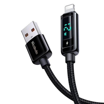 Datový a nabíjecí kabel USB-A - Lightning McDodo CA-9940 Display, 12W, 1.2m, černý