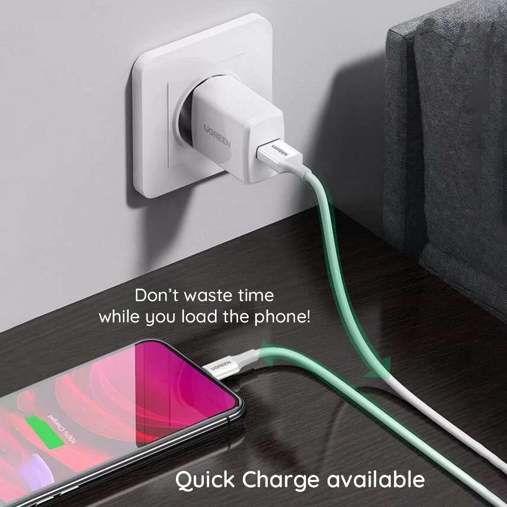 Datový a nabíjecí kabel USB-A - Lightning UGREEN 80823, 18W, 2m, černý