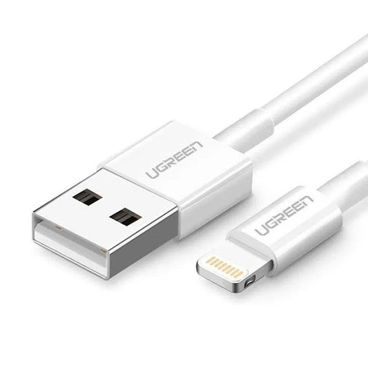 Datový a nabíjecí kabel USB-A - Lightning UGREEN US155 (20730), 18W, 2m, Bílý
