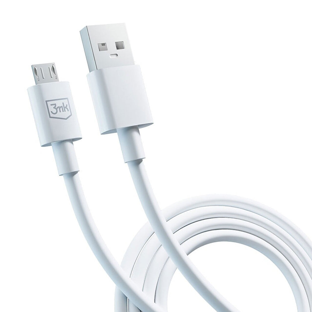 Datový a nabíjecí kabel USB-A - microUSB 3MK Hyper, 18W, 1.2m, Bílý