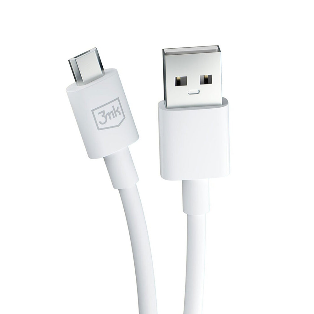 Datový a nabíjecí kabel USB-A - microUSB 3MK Hyper, 18W, 1.2m, Bílý