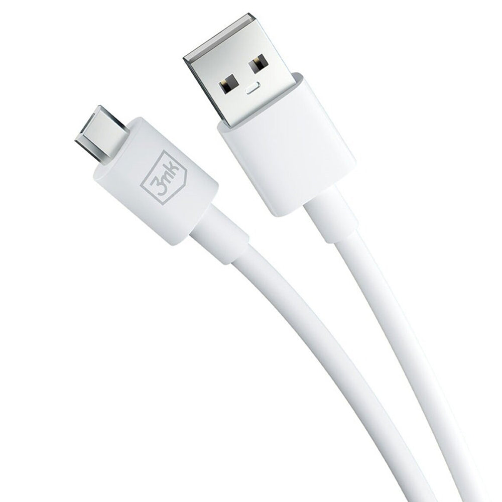 Datový a nabíjecí kabel USB-A - microUSB 3MK Hyper, 18W, 1.2m, Bílý