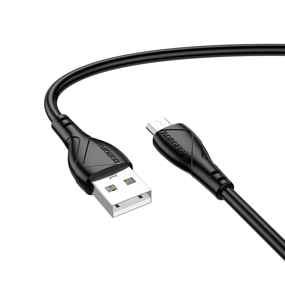 Datový a nabíjecí kabel USB-A - microUSB Borofone BX121 Energy, 18W, 1m, černý