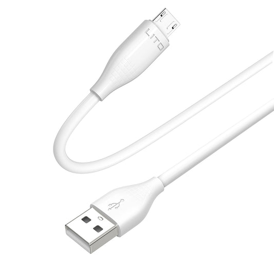Datový a nabíjecí kabel USB-A - microUSB Lito LD03V, 18W, 1m, Bílý
