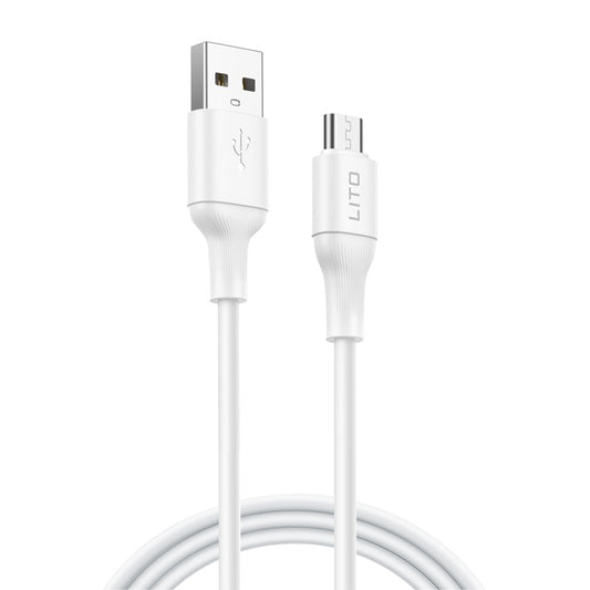 Datový a nabíjecí kabel USB-A - microUSB Lito LD06V, 18W, 1m, Bílý