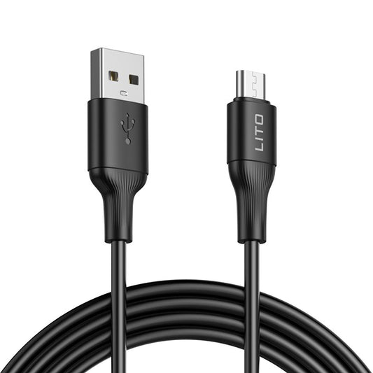 Datový a nabíjecí kabel USB-A - microUSB Lito LD06V, 18W, 1m, černý