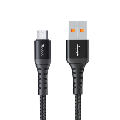 Datový a nabíjecí kabel USB-A - microUSB McDodo CA-2281, 18W, 1m, Černý