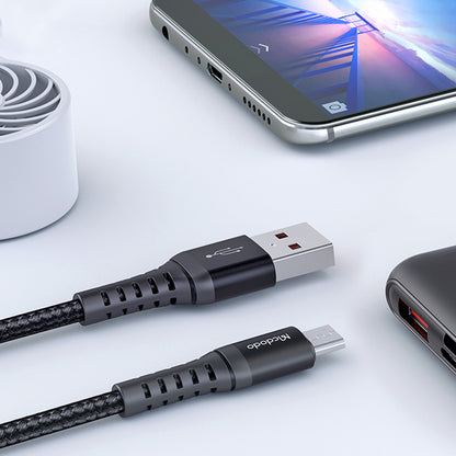 Datový a nabíjecí kabel USB-A - microUSB McDodo CA-2281, 18W, 1m, Černý
