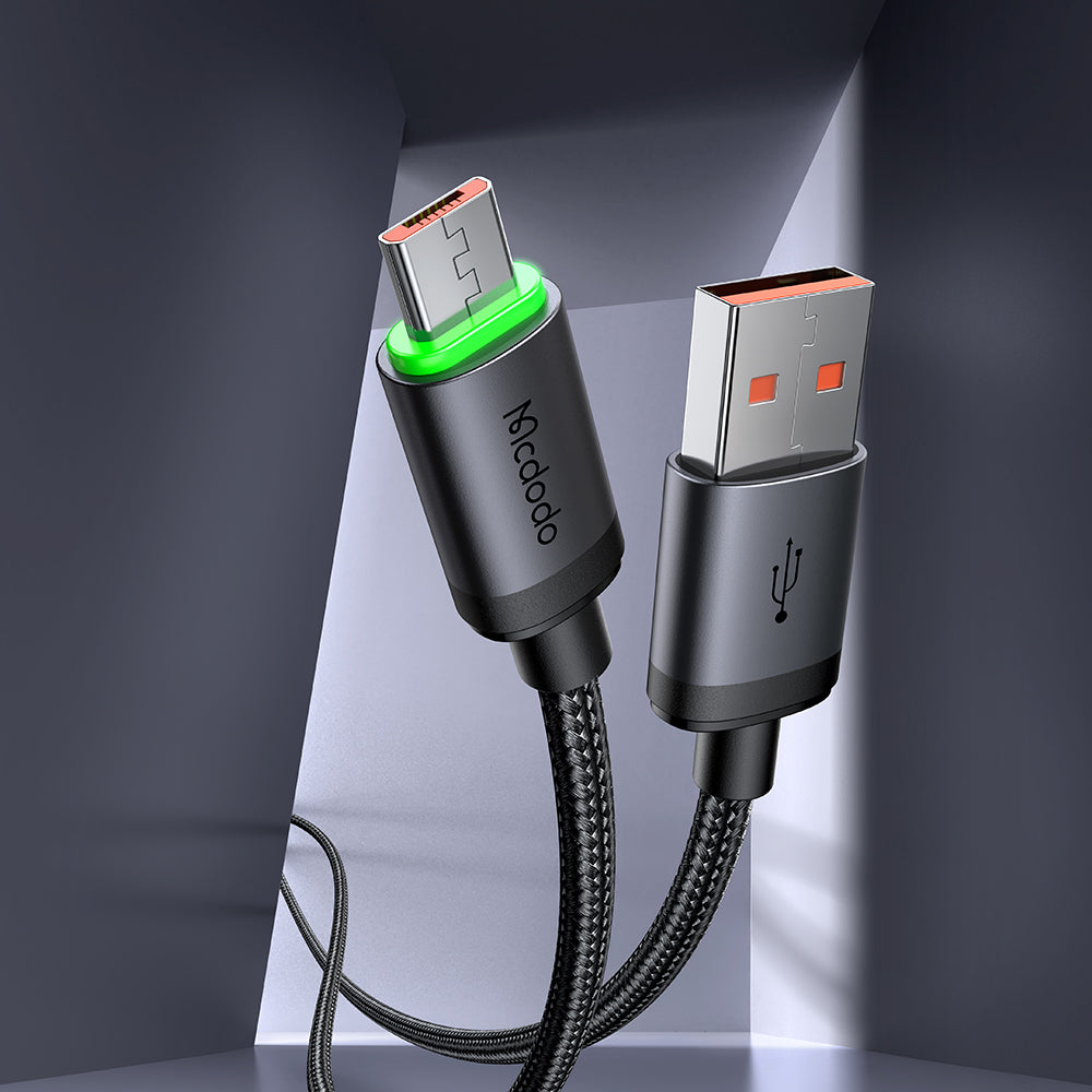 Datový a nabíjecí kabel USB-A - microUSB McDodo CA-3990, 18W, 1m, Černý